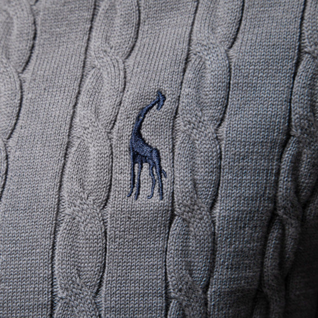 2026 Autumn And Winter New Cross-border Foreign Trade High Quality Men's Sweater Pullover Fawn Embroidery Solid Color Sweater For Men