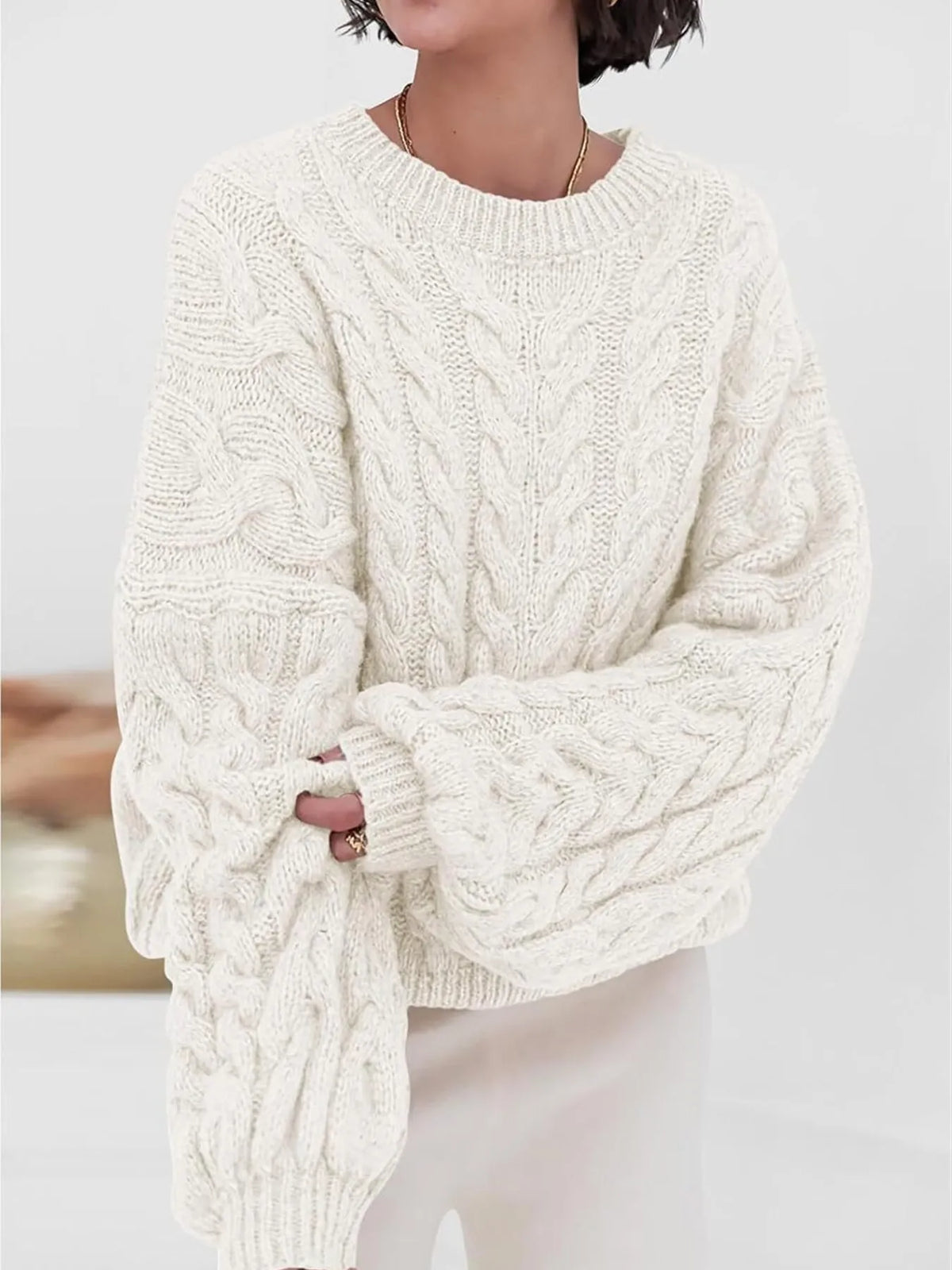 Cable Knit Long Sleeve Sweater