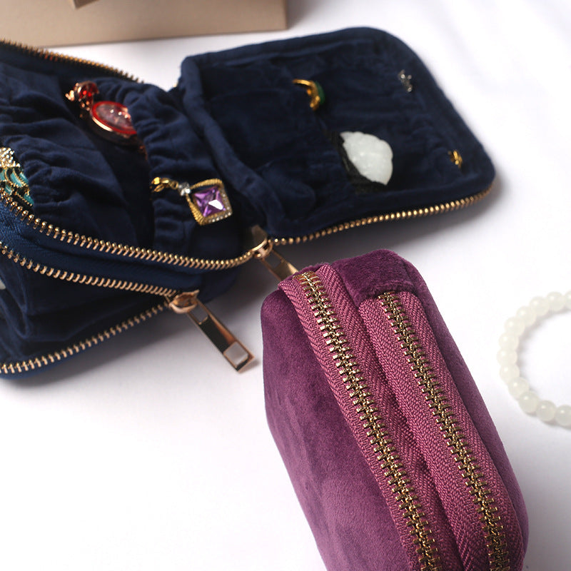 Jewelry Storage Bag Travel Portable Zippered Jewelry Pouch Handbag