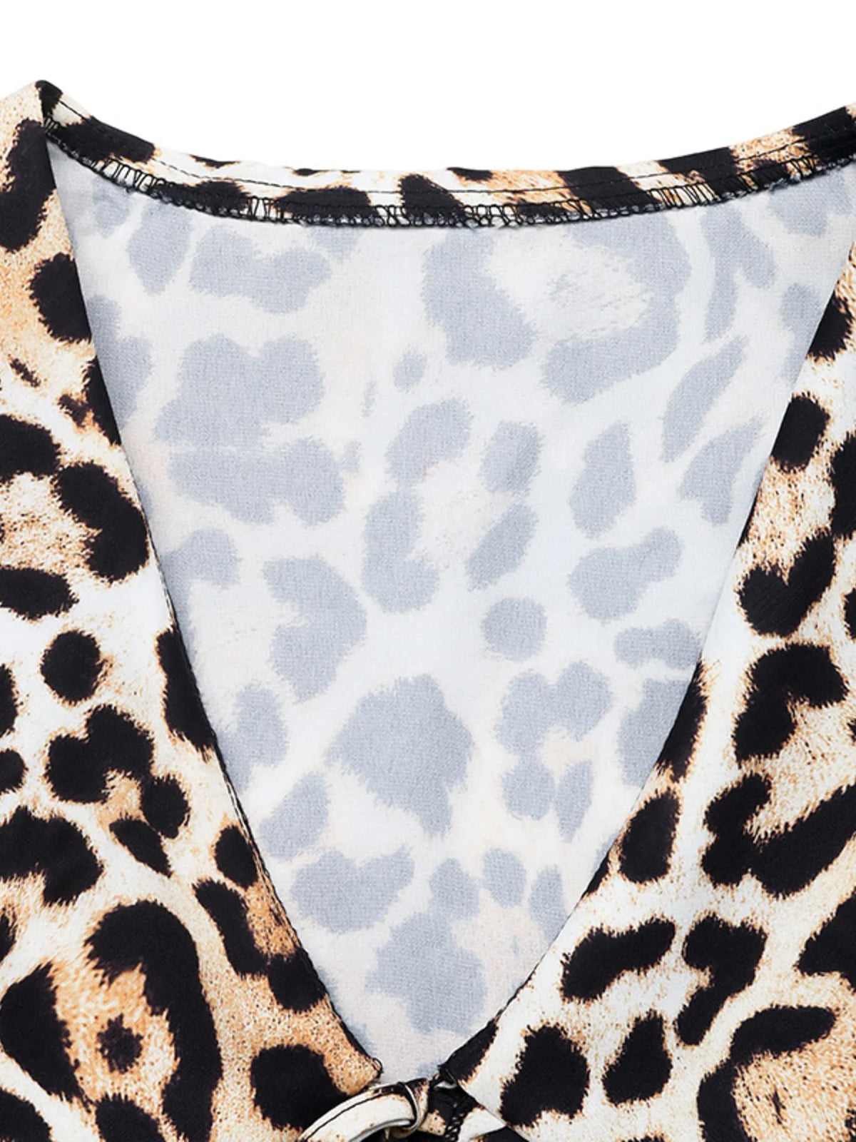 Leopard Print Tie Front Blouse