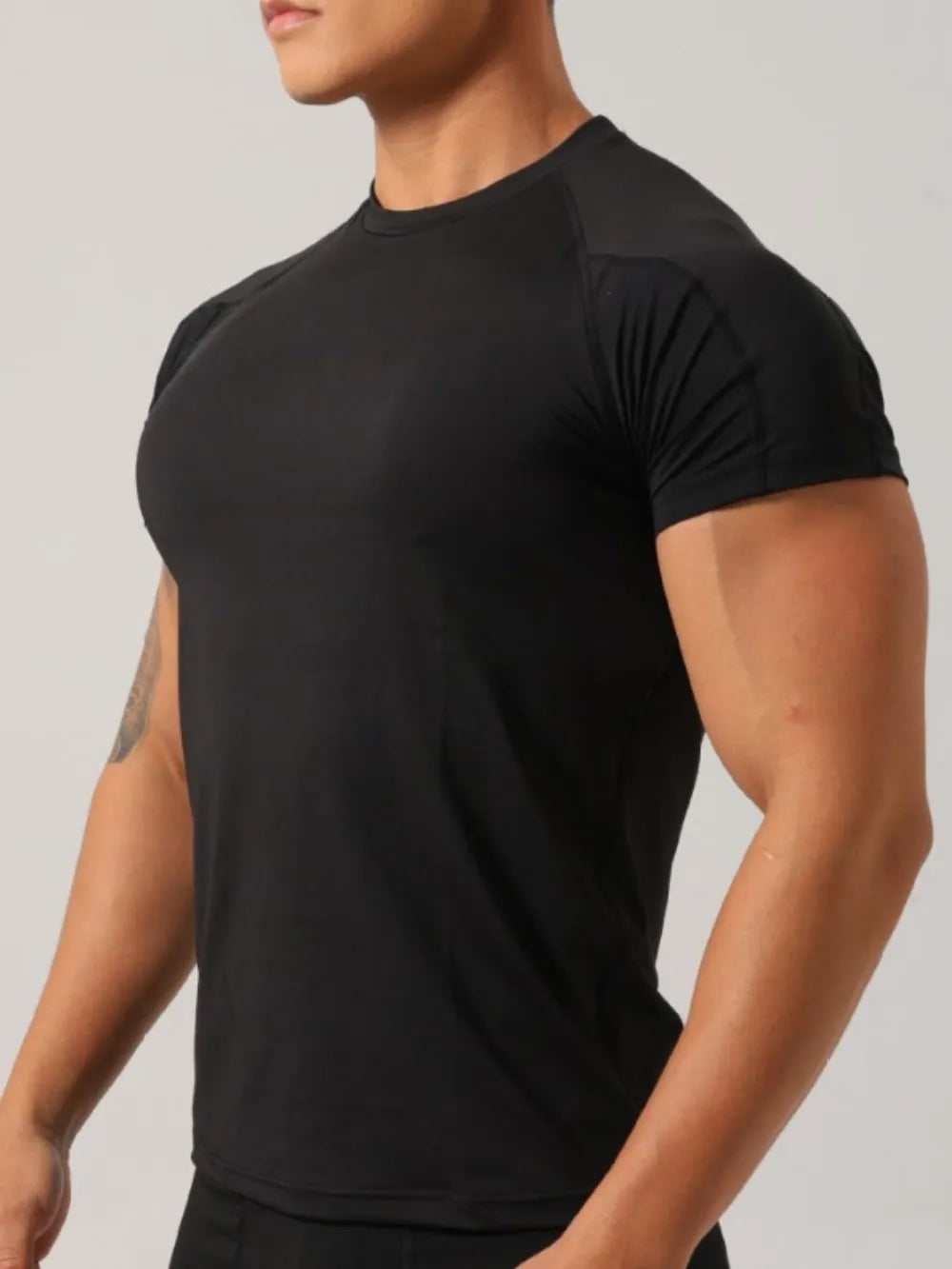Camiseta de manga corta y cuello redondo de talla grande para hombre