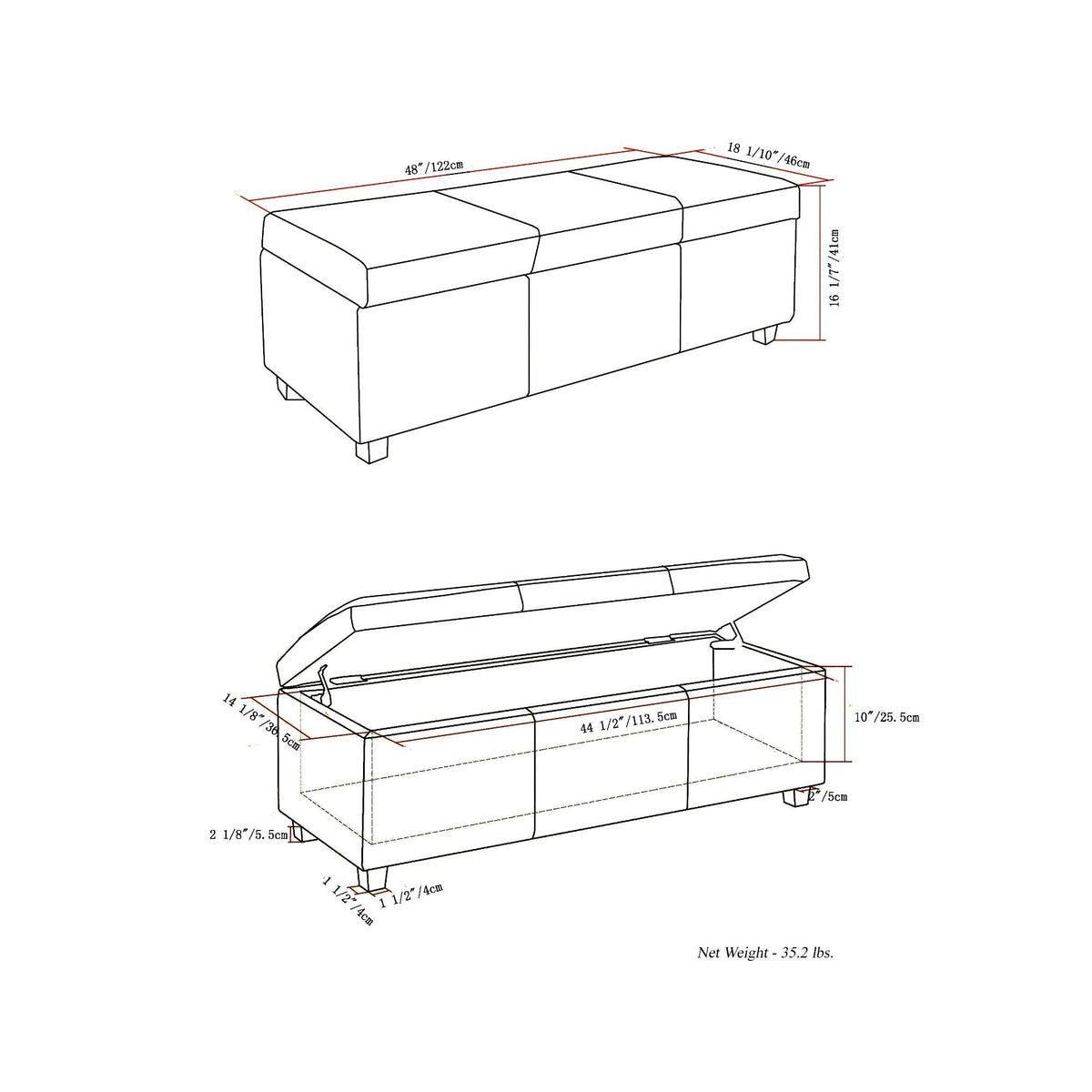 Avalon - Multifunctional Storage Ottoman Bench