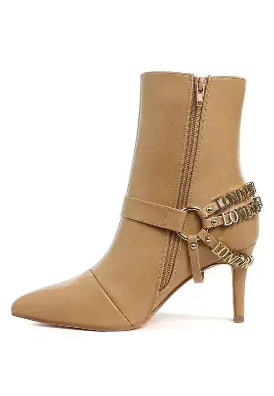 Buckle Harness Stiletto Boots - 3" Heel | Femstylo