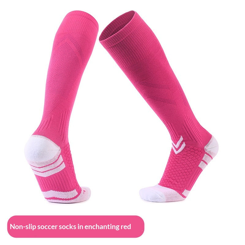 Men's Training Socks Thickeneded Towel Bottom Cushioning Comfortable Pvc Dispensing Non-Slip Socks Sweat-Absorbent Breathable Mid-Calf Football Socks