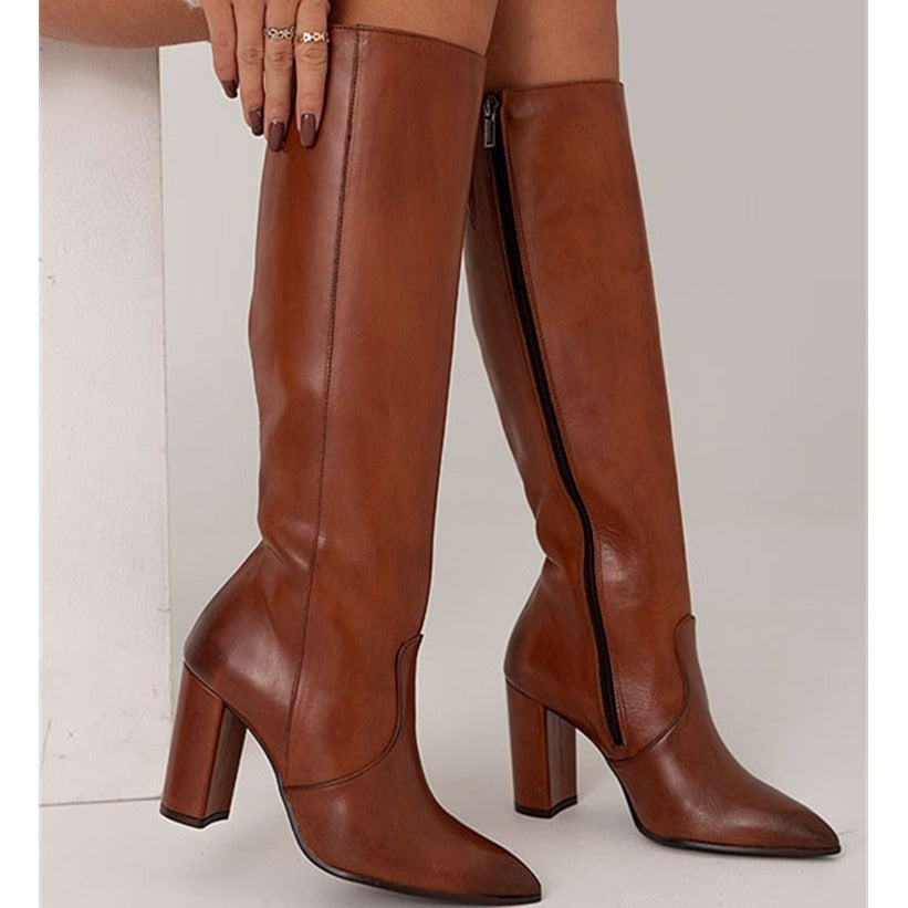 Women's High Heeled Pointed-Toe Boots