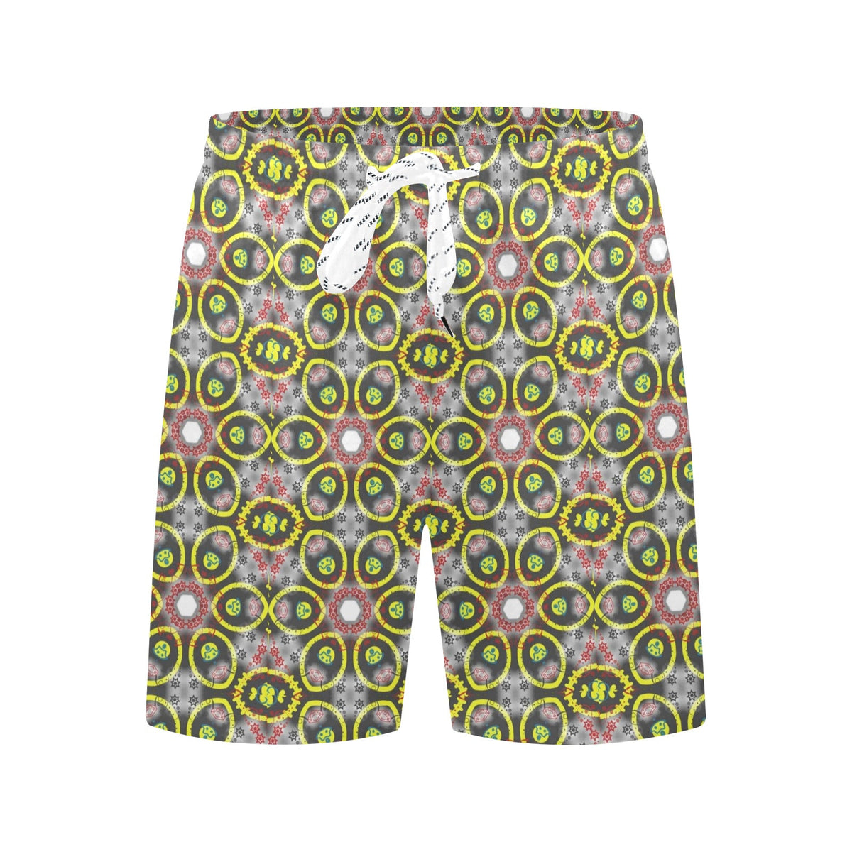 Yellow Doodles Mid-Length Swim Trunks with Pockets (Made in USA)