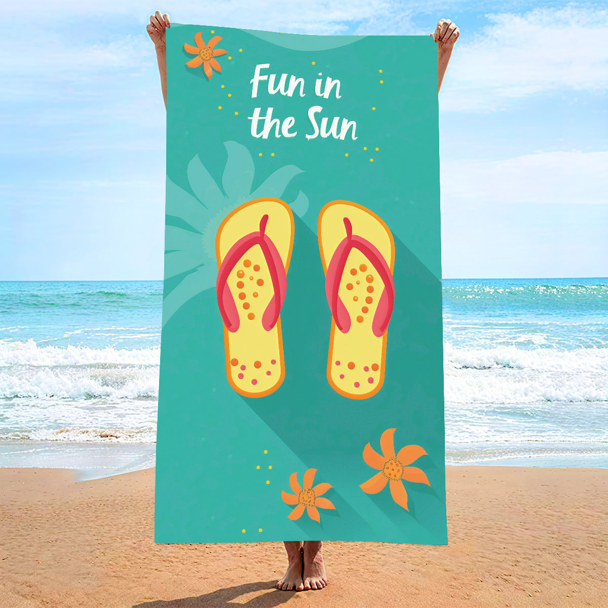 Moisture Absorption Quick-drying And Soft Skin-friendly Double-sided Velvet Beach Towel Polyester Brocade