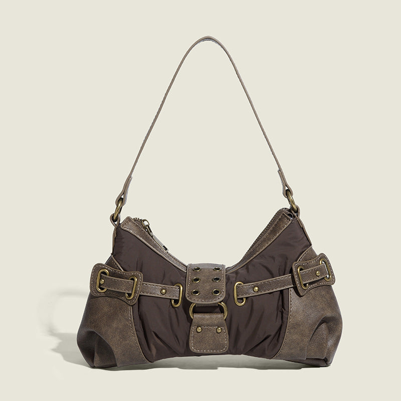 Retro Rivet Baguette Travel Bag