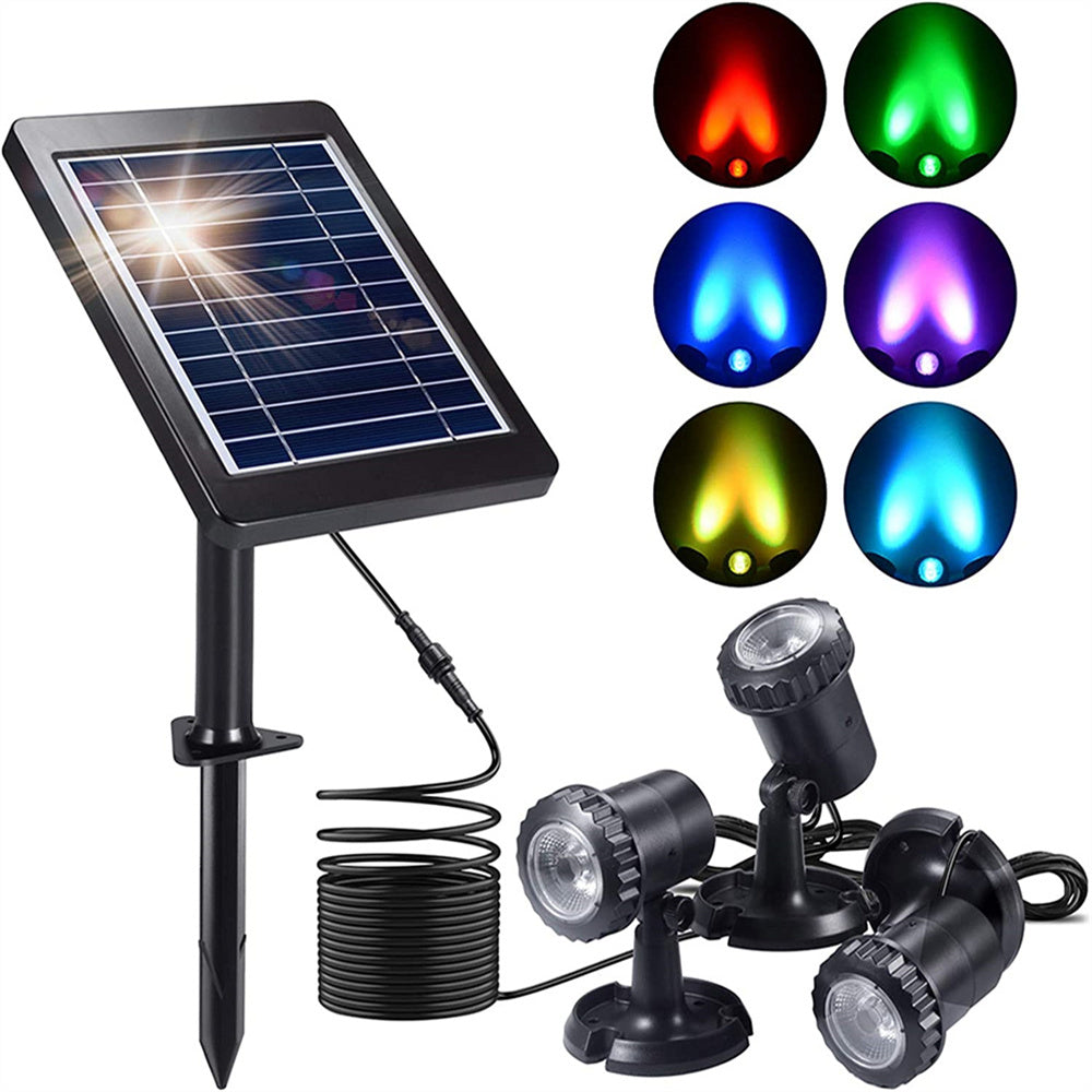Submersible RGB Solar Garden Spotlights for Pathway Lighting
