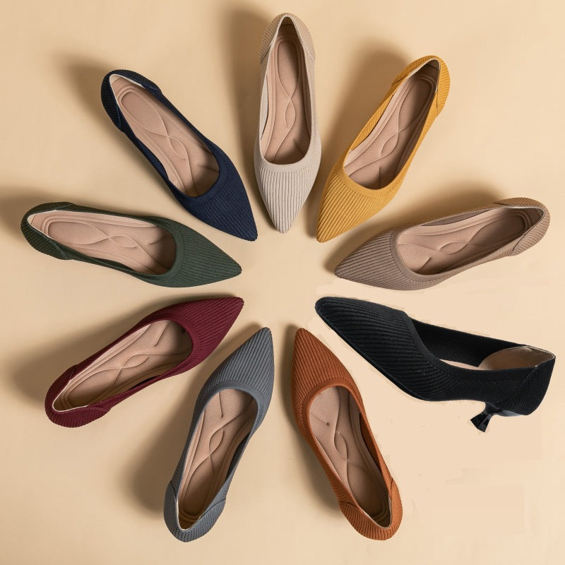 Women's Pointed-Toe Knit Heels
