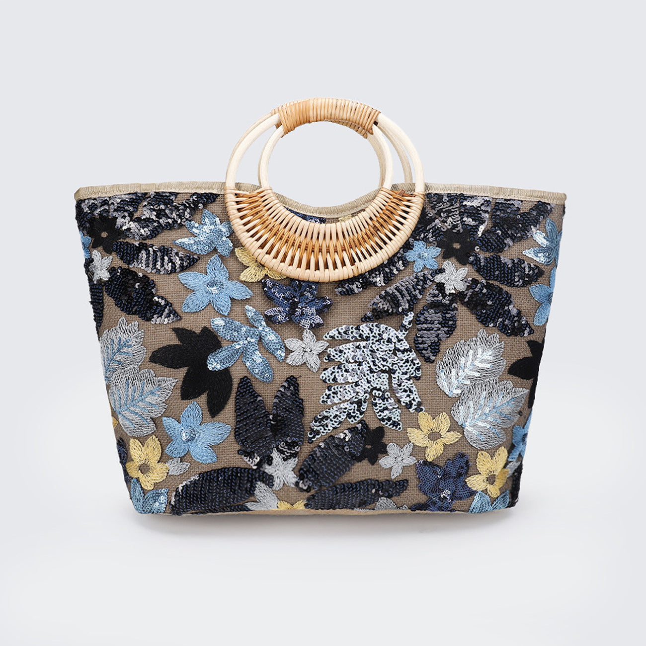 Large-Capacity Woven Sequin Tote Bag Handbag