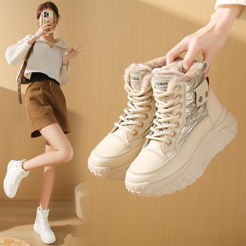 Fleece-Lined High-Top Windproof Boots
