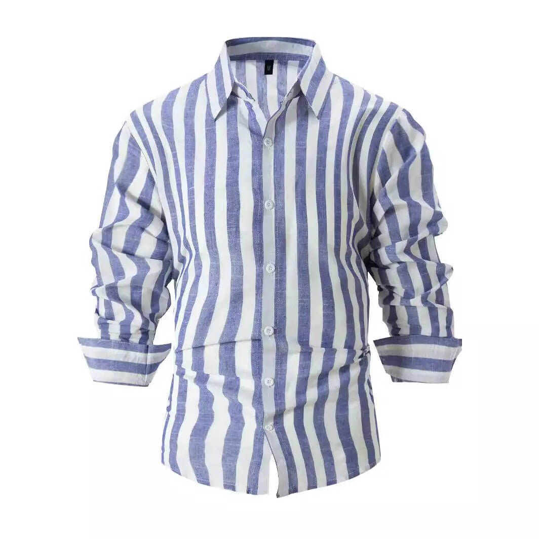 Striped Print Casual Loose Long-sleeved Shirt