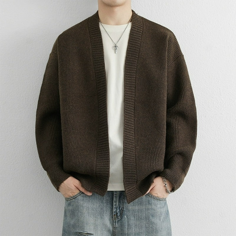 Retro-style Loose-fit Casual Chic Versatile Knit Sweater Cardigan