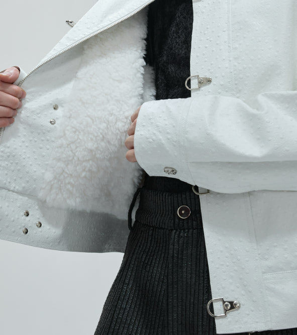 Lining Padded Jacket Leather Coat