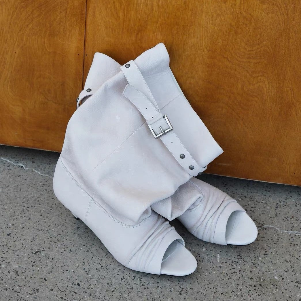 Over-the-knee Wide-leg Thigh-high Boots For Women With A Chunky Heel