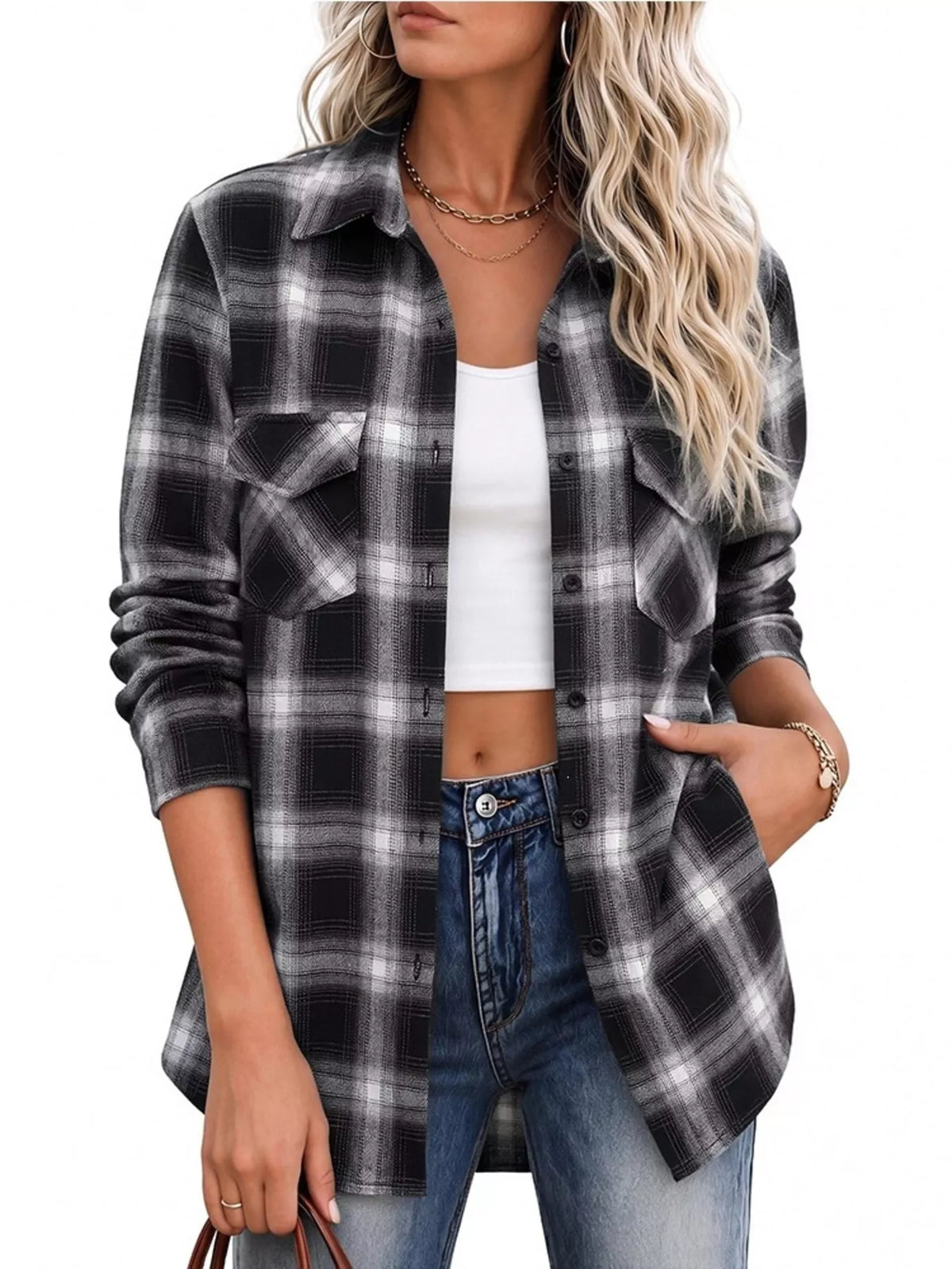 Casual Plaid Button-Down Shirt