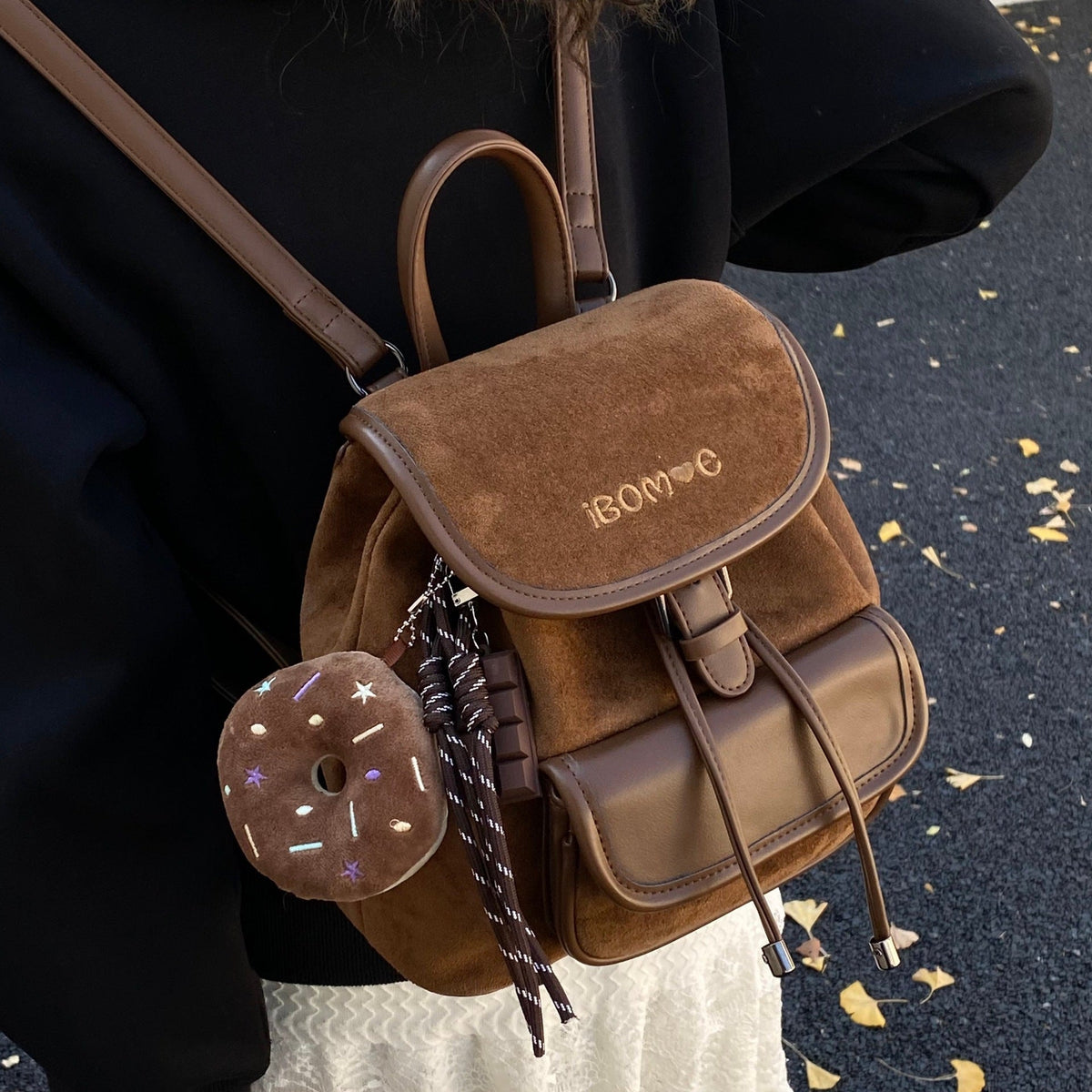 Preppy-style Commuter Backpack Fashionable And Vintage Travel Bag