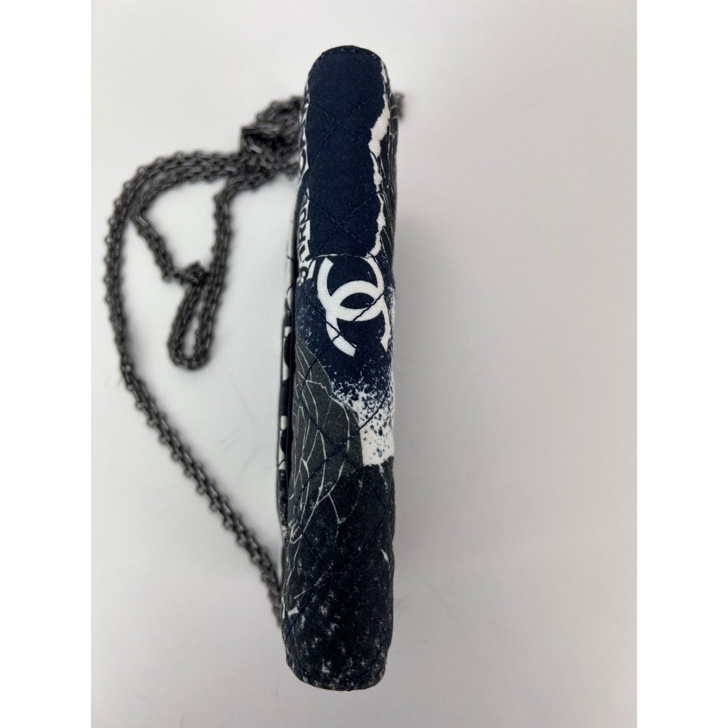 Chanel Reissue 2.55 Quilted Printed Canvas Limited Edition Wallet on a Chain Clutch RARE