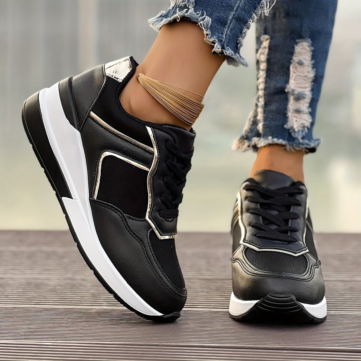 Women's Wedge Platform Leisure Sneakers