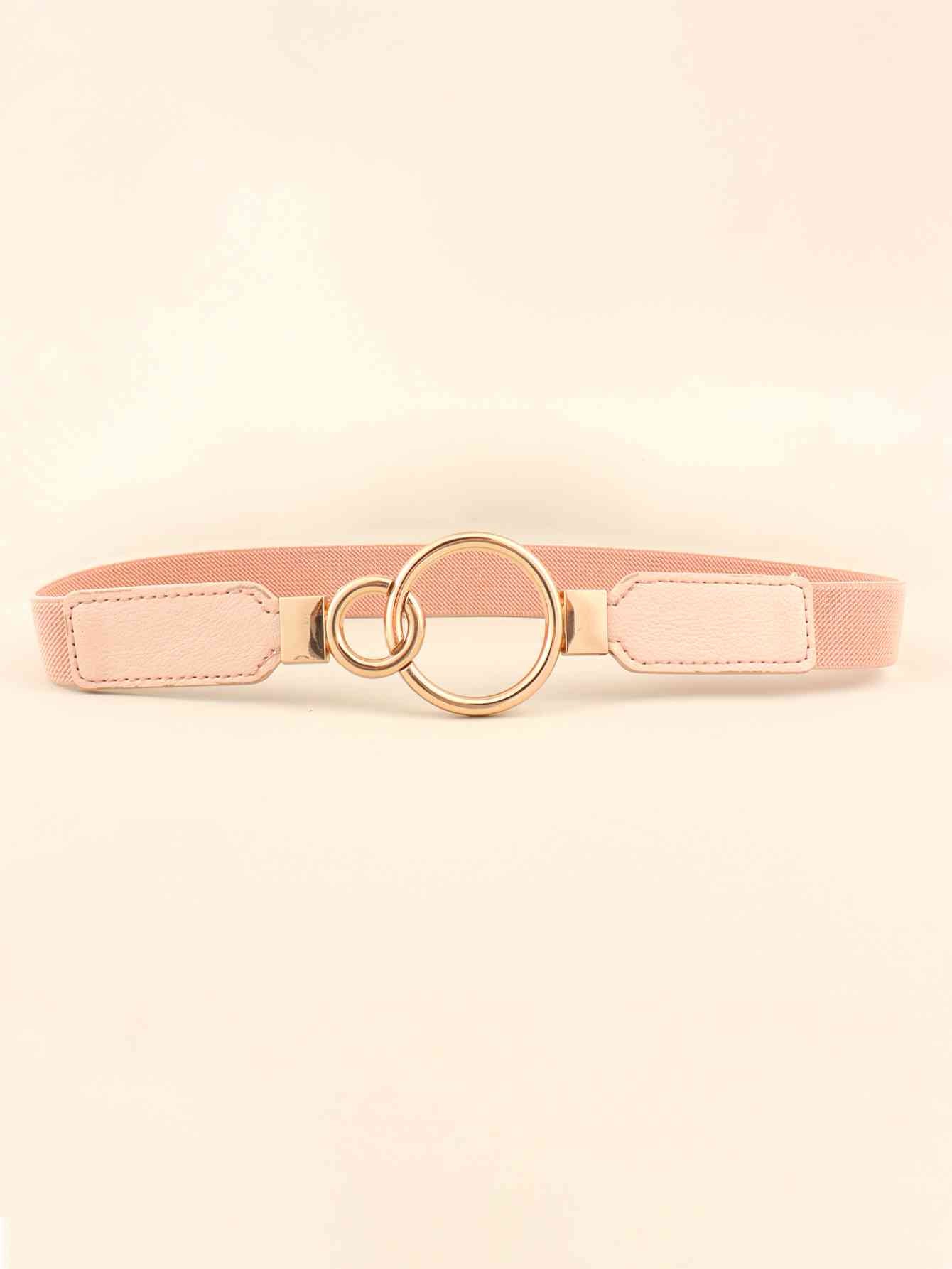 ElegantStyle Double Ring Buckle Elastic PU Belt – Adjustable Comfort Fit See size chart under “more details”