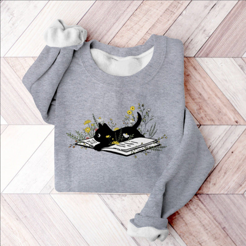 Long-sleeve Sweatshirt With European And American-style Print
