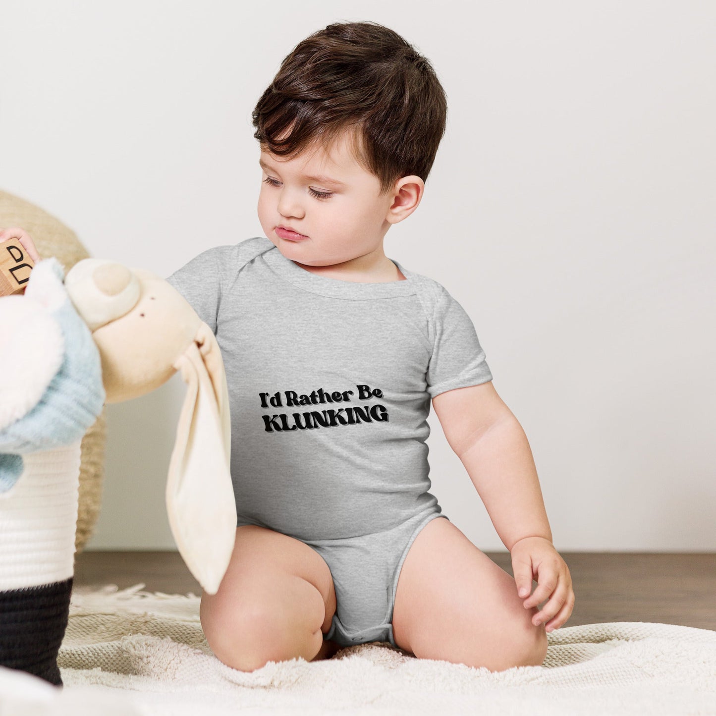 Preferiría estar Klunking - Ropa de bebé de una pieza de manga corta