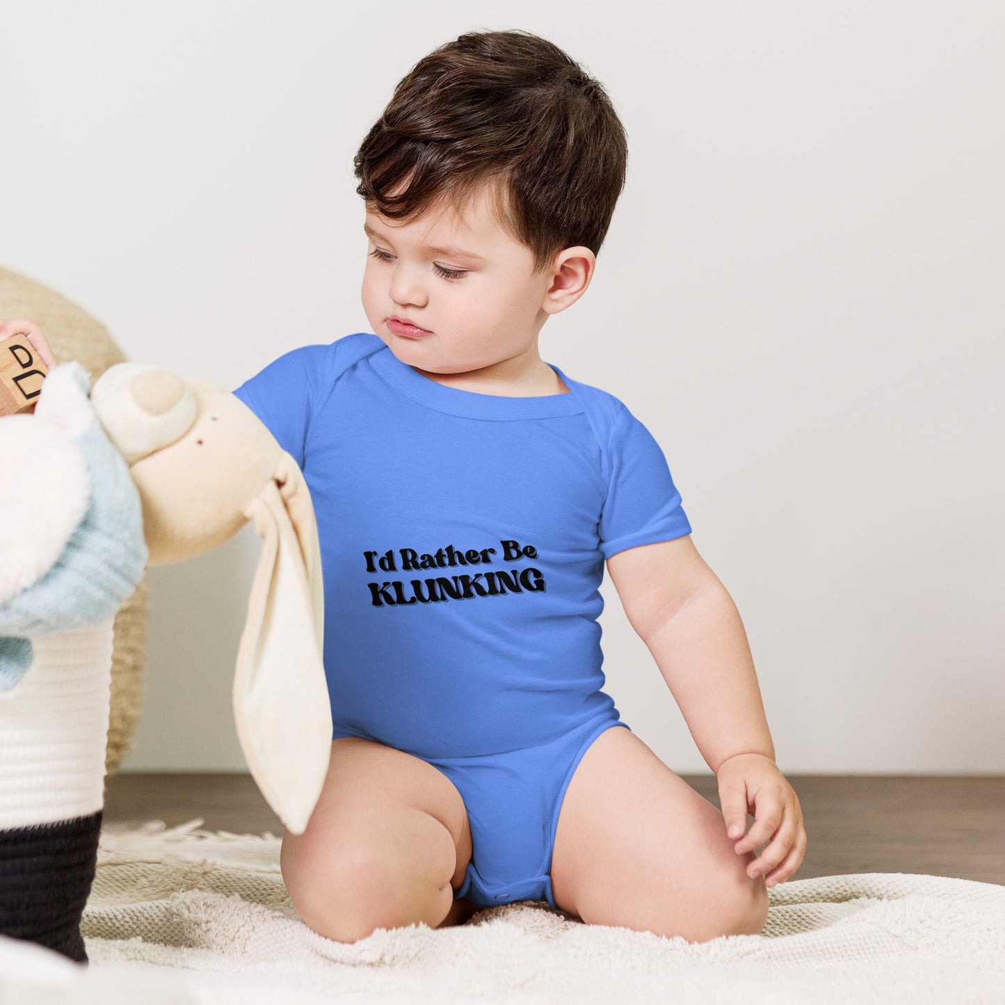 Preferiría estar Klunking - Ropa de bebé de una pieza de manga corta