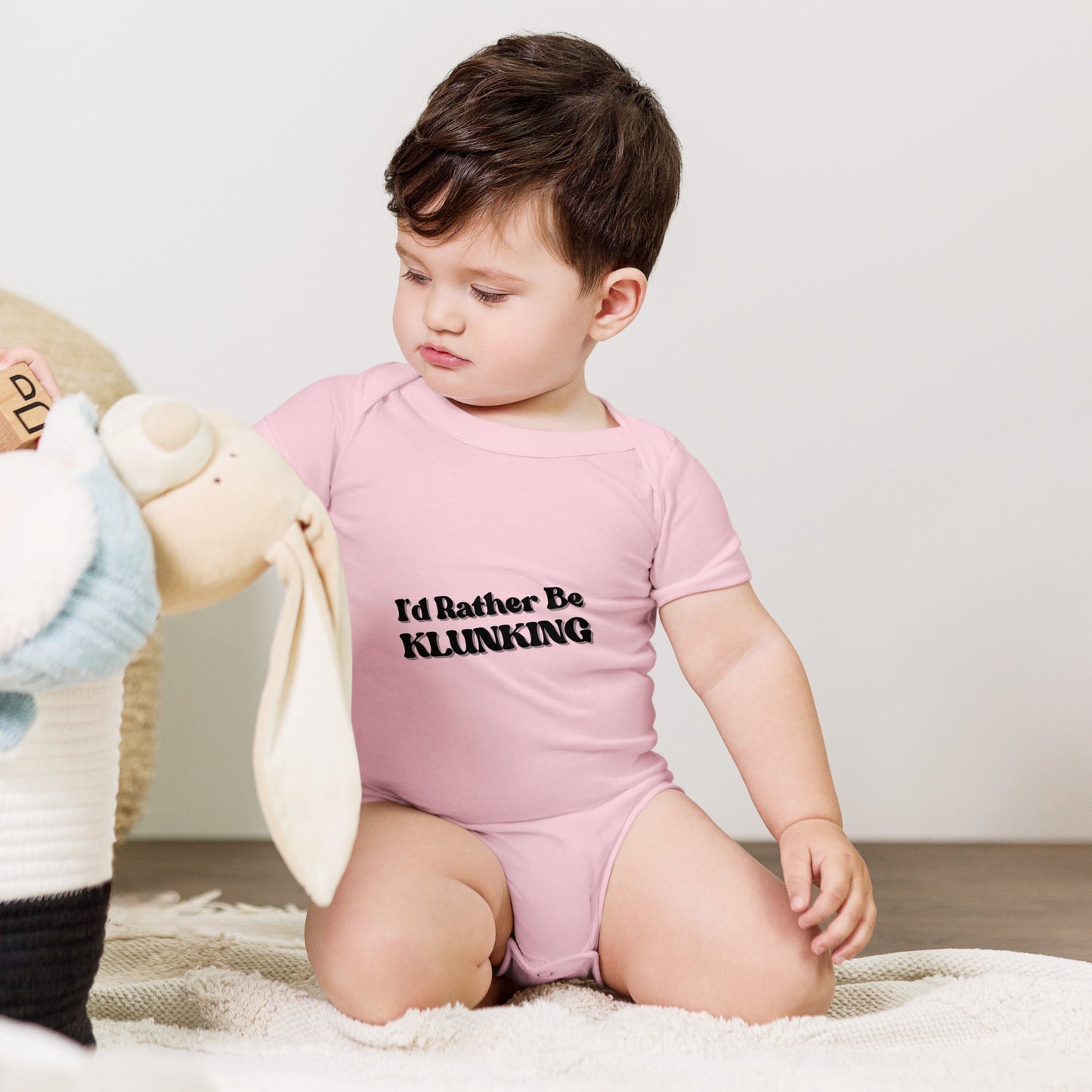Preferiría estar Klunking - Ropa de bebé de una pieza de manga corta