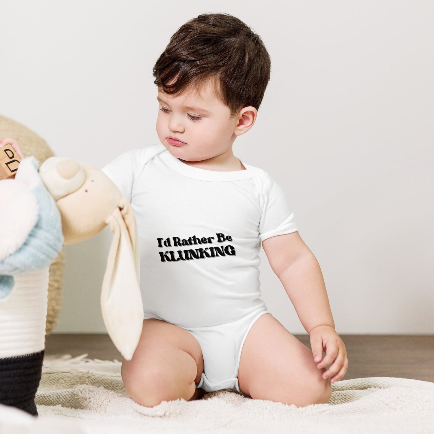 Preferiría estar Klunking - Ropa de bebé de una pieza de manga corta