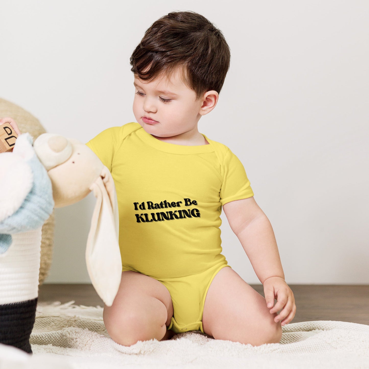 Preferiría estar Klunking - Ropa de bebé de una pieza de manga corta