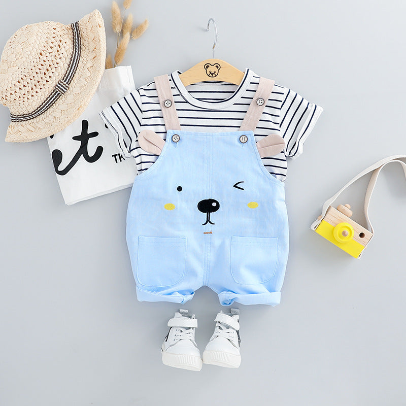 Baby Summer Overalls Suit | For Boys and Girls | Two-Piece - # BAAA51210047