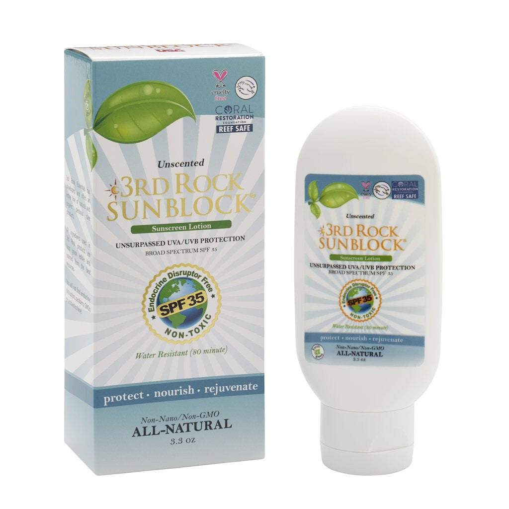 Loción protector solar 3rd Rock Sunblock® - Sin perfume - Óxido de zinc SPF 35