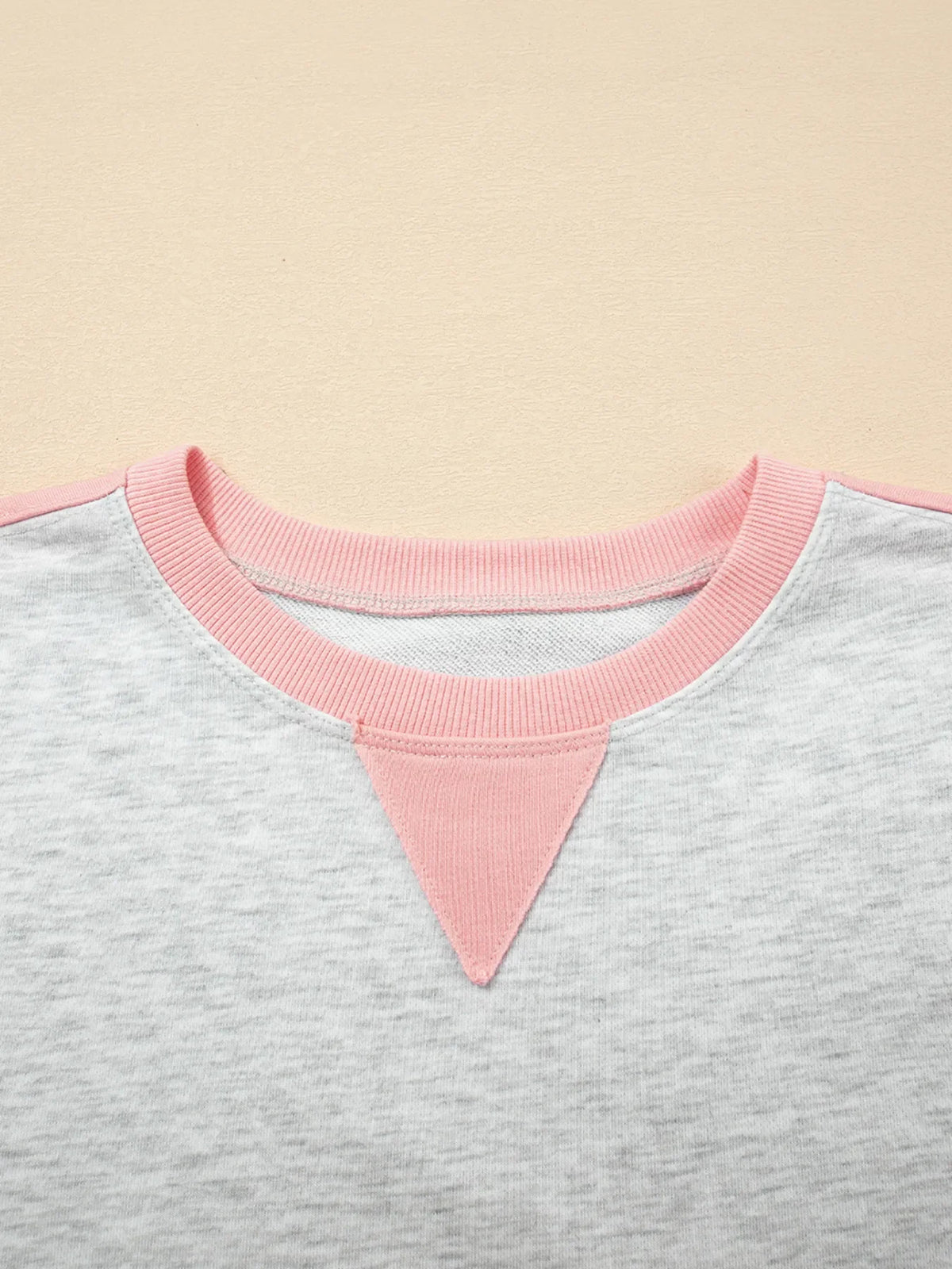 Color Block Long Sleeve Sweatshirt and Shorts Set