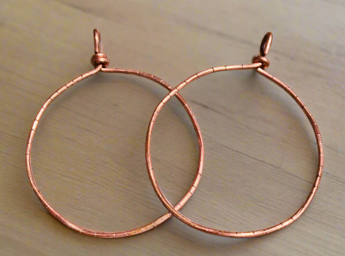 Custom pure Copper Medium Hoop Earrings