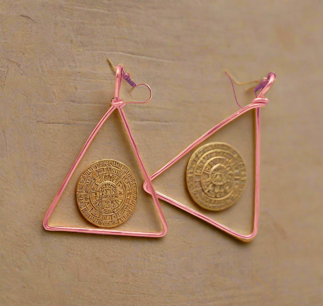 Pure Copper Triangle Earrings