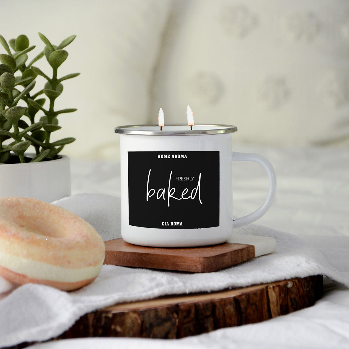 16oz Reusable Metal Candle Mug Scented Candle With Custom Label Color Option