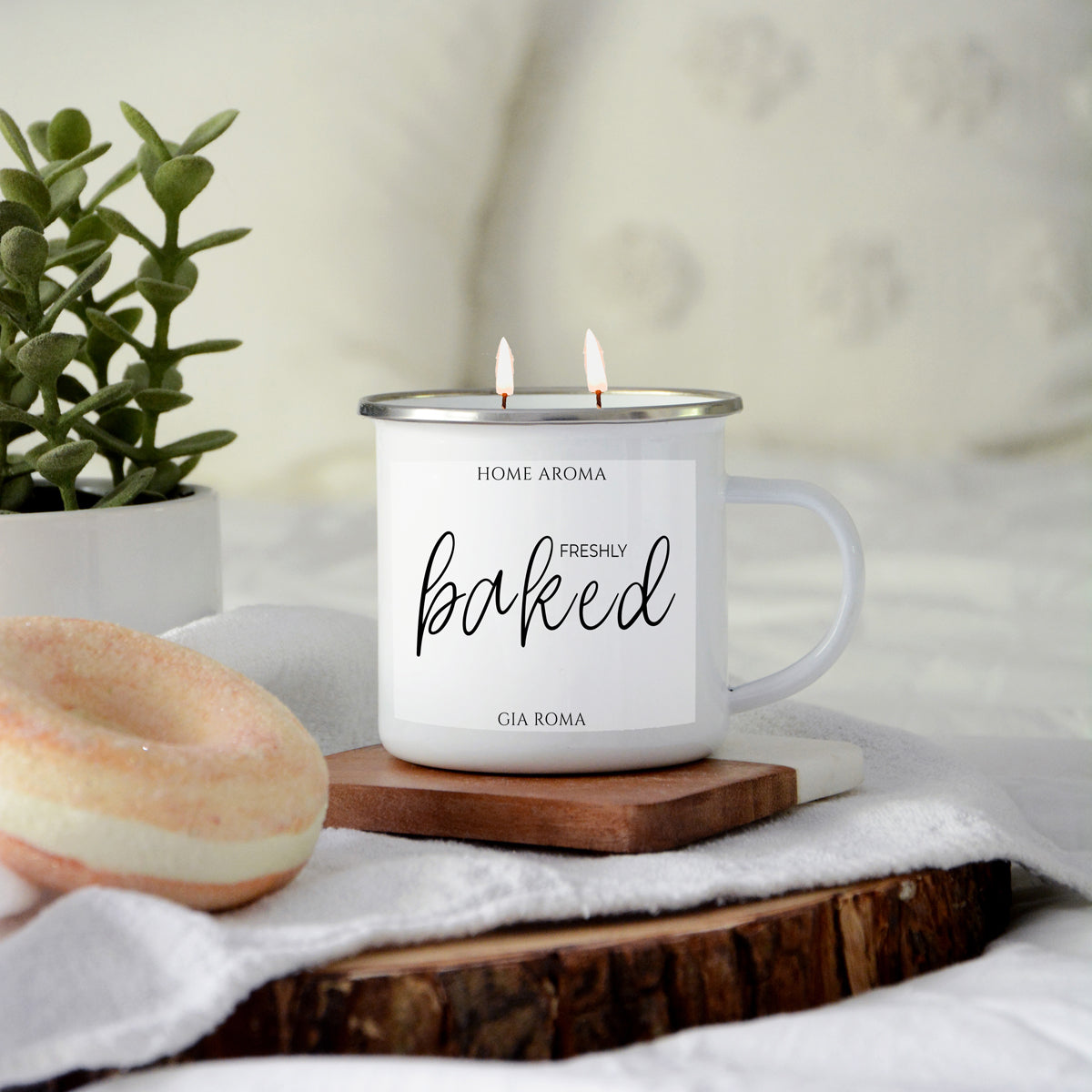 16oz Reusable Metal Candle Mug Scented Candle With Custom Label Color Option