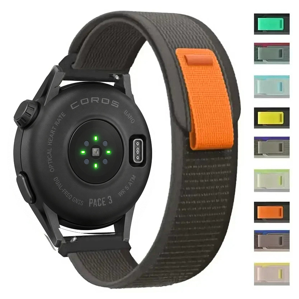 COROS PACE & APEX Nylon Sport Loop Band with Pull Tab, 19 Colors