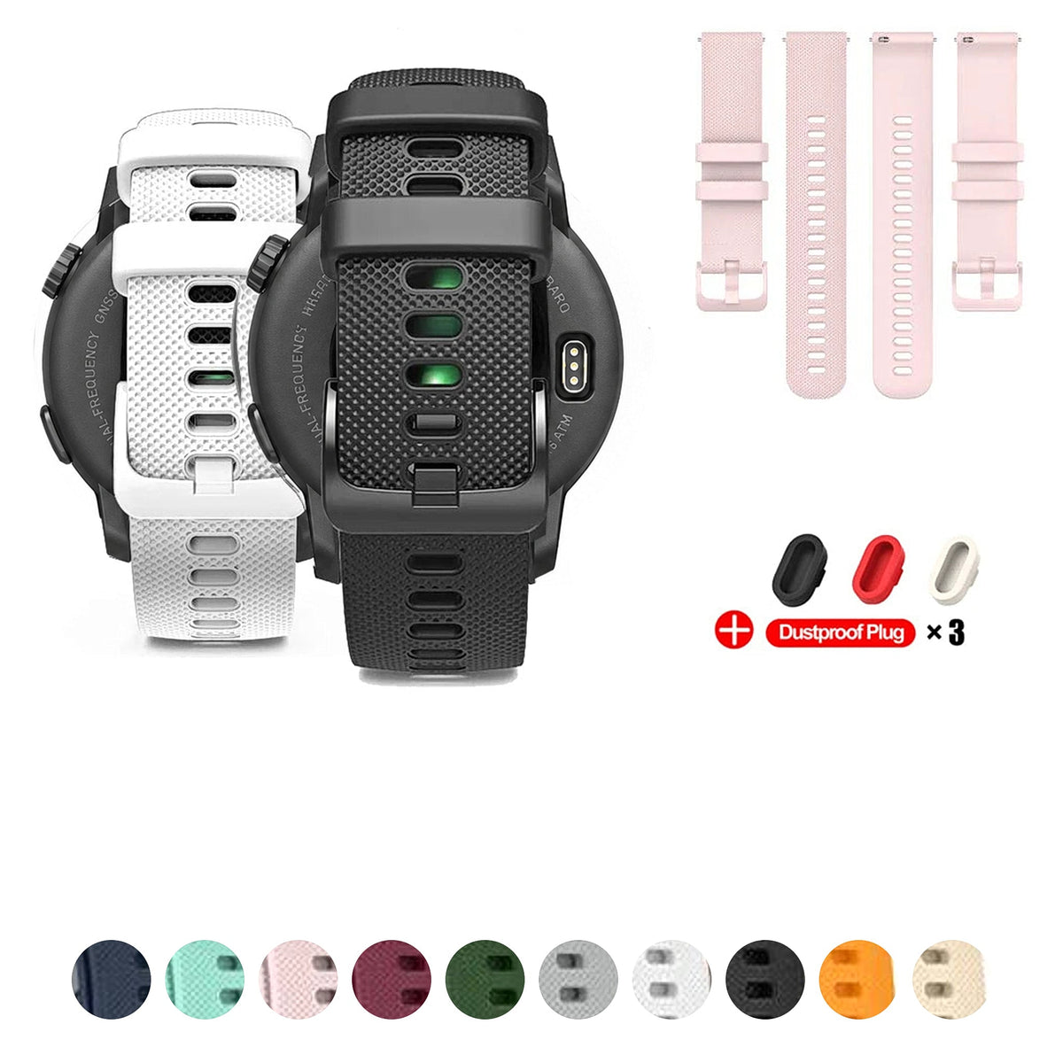 COROS PACE & APEX Textured Silicone Band with Matching Buckle
