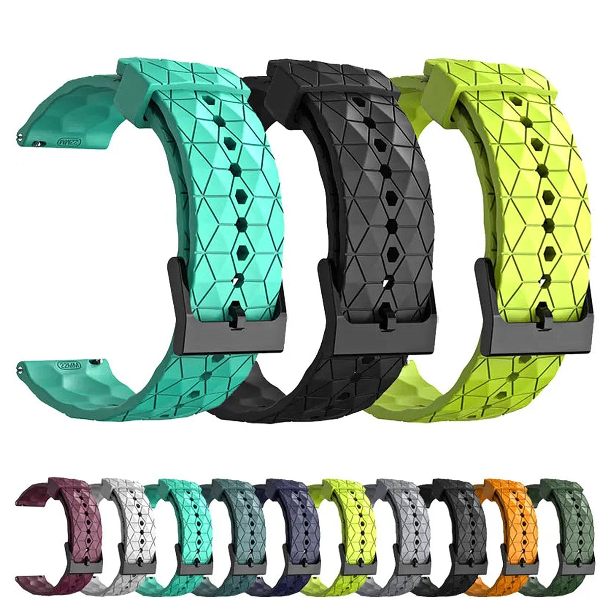 COROS PACE & APEX Geometric Silicone Band with Black Buckle