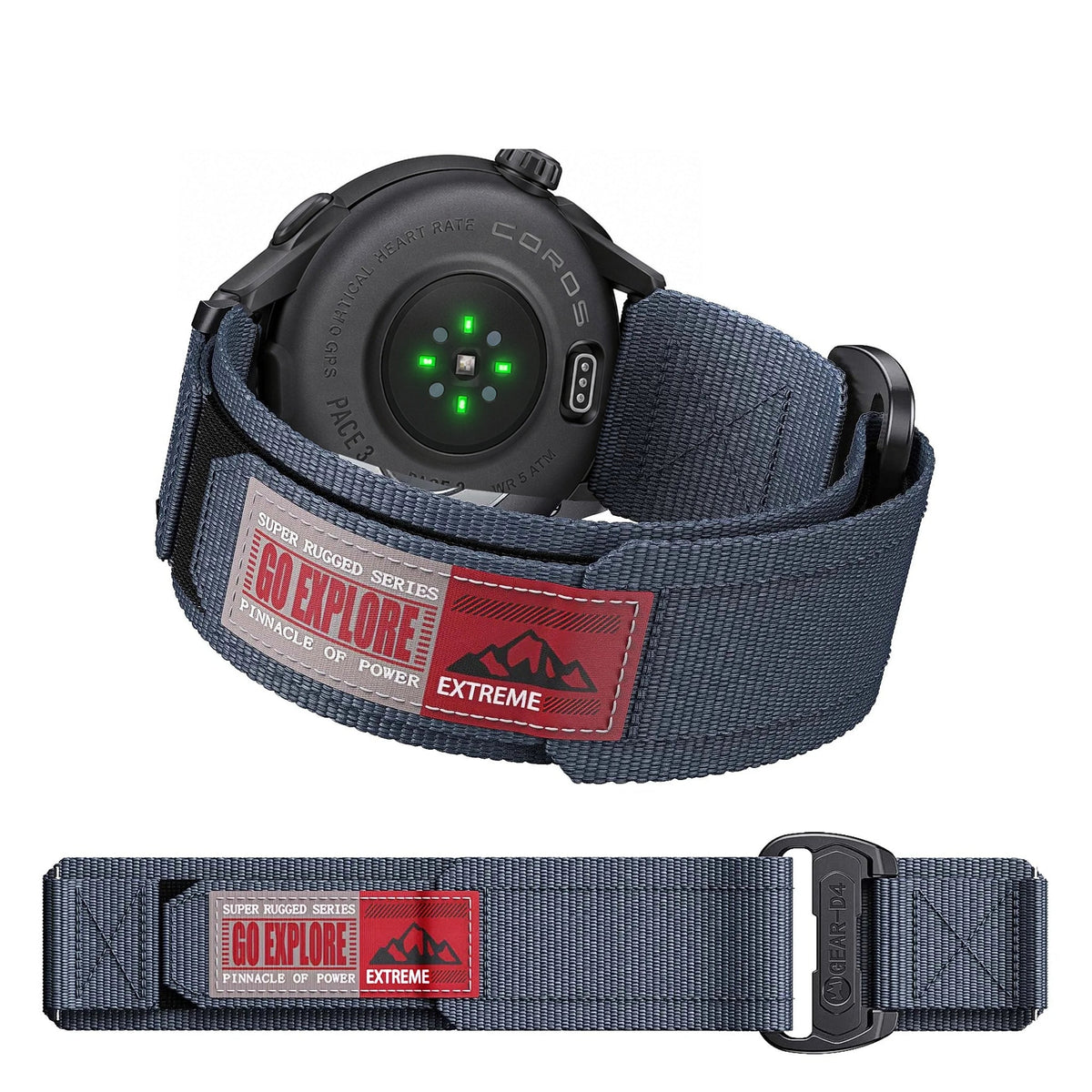 COROS PACE & APEX Nylon Sport Loop Band with Woven Patch