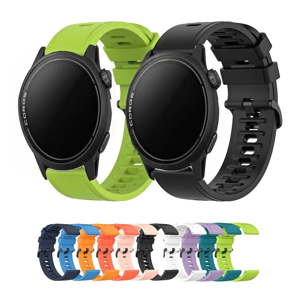COROS PACE & APEX Silicone Sport Band with Black Buckle