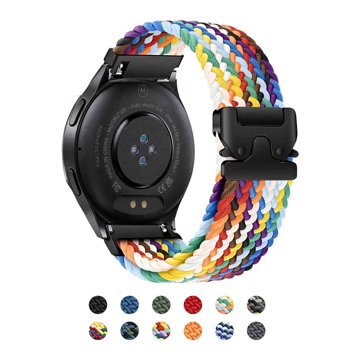 Motorola Moto Watch Braided Nylon Band with Clip Clasp