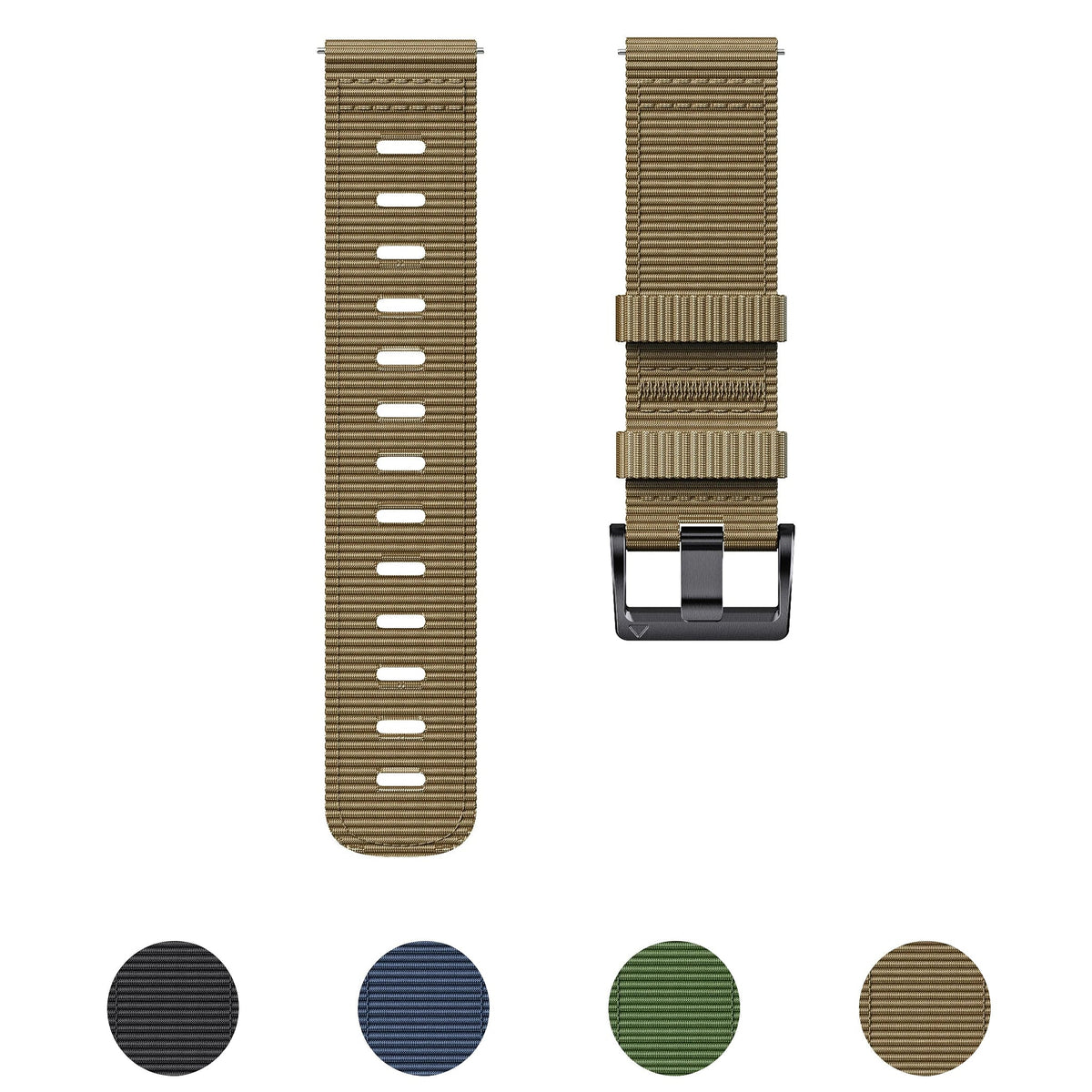 Motorola Moto Watch Ribbed Nylon Band with Black Buckle