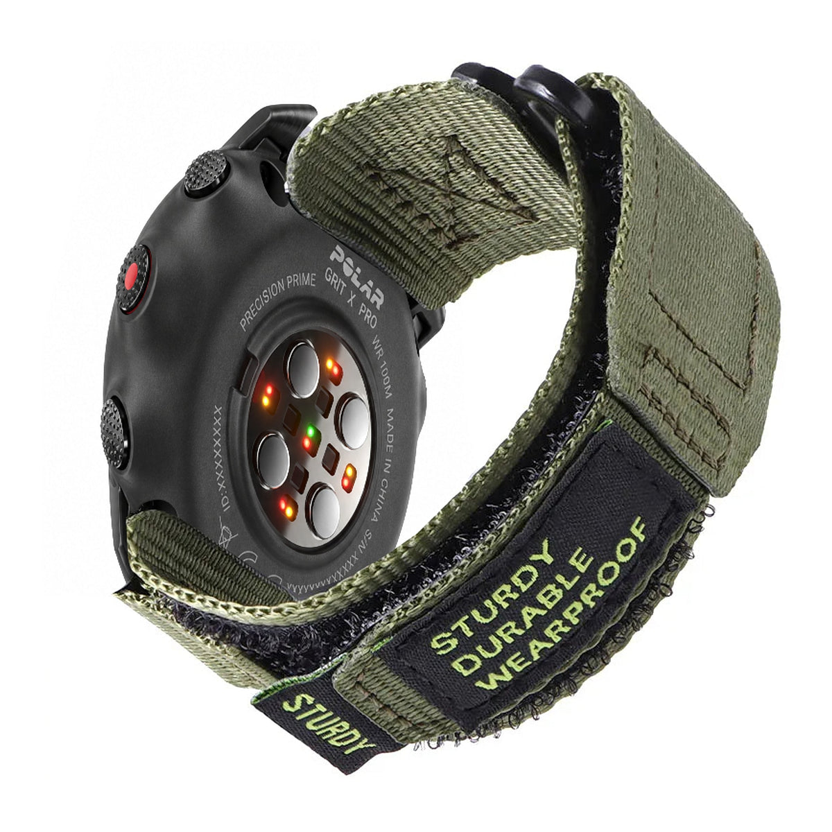 Polar Vantage, Grit X & Ignite Nylon Hook-and-Loop Band, Metal Ring