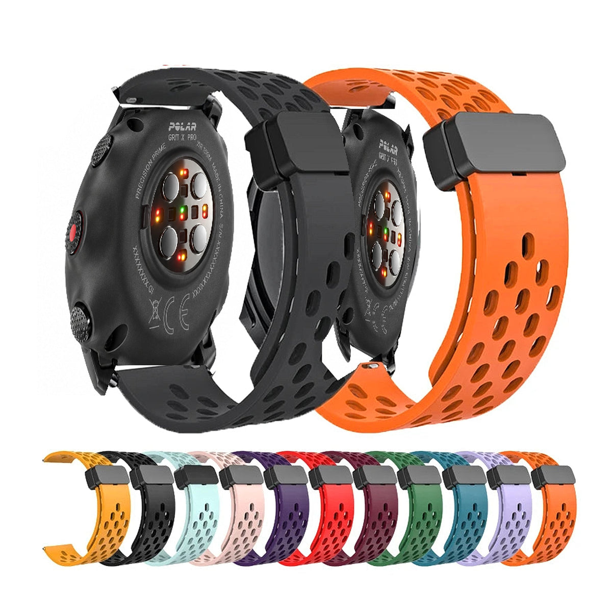 Polar Vantage, Grit X & Ignite Perforated Silicone Magnetic Clasp Band