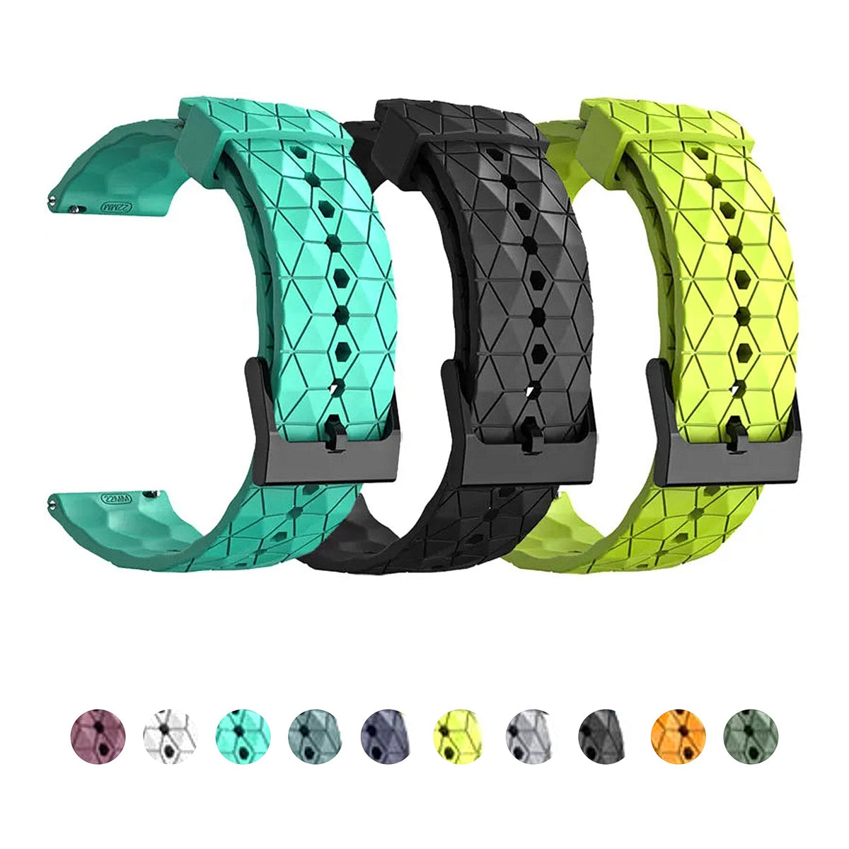 Polar Vantage, Grit X & Ignite Geometric Silicone Band, Black Buckle