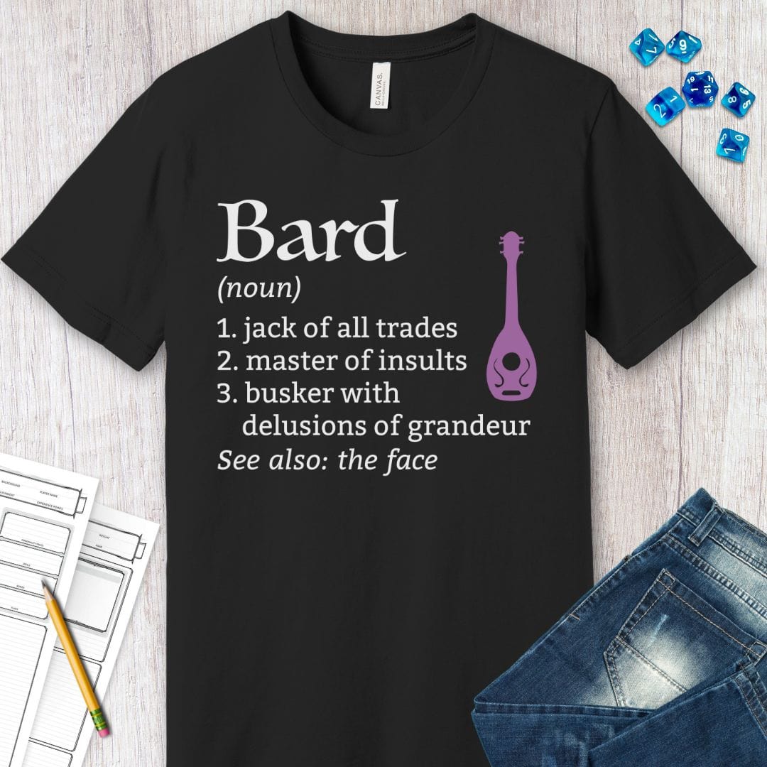 Camiseta D&D con la definición de la clase Bardo