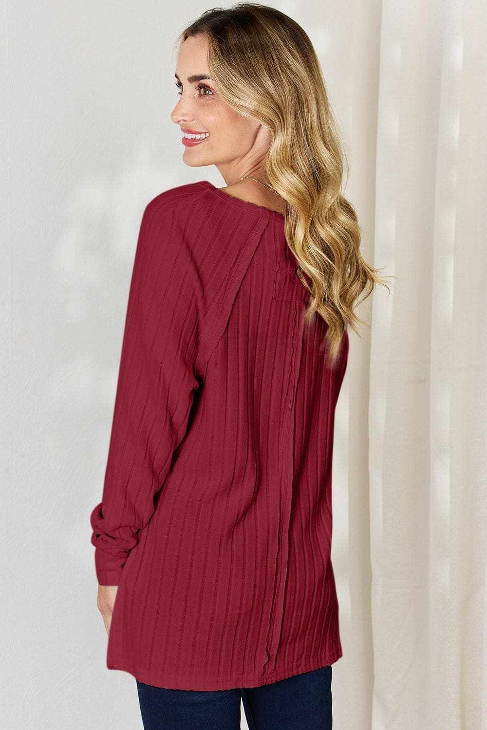 Camisetas Trendsi TIKTOK - Camiseta chic de cuello redondo acanalado